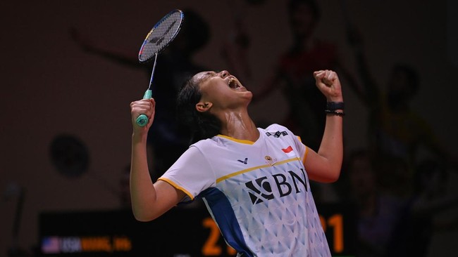 Putri Kusuma Wardani mengalahkan Yeo Jia Min pada babak perempat final Denmark Open 2024 di Jsyke Arena, Odense, Jumat (18/10) petang waktu setempat atau malam waktu Indonesia.