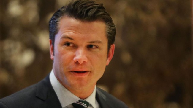 Presiden terpilih Amerika Serikat Donald Trump menunjuk pembawa acara berita di Fox News Pete Hegseth menjadi Menteri Pertahanan AS.